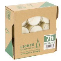 gjenstander PURE Nature Lights Telys Rapsvoks Naturlig Brennetid 7 timer 18 stk