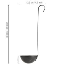 gjenstander Planteskål, dekorativ sparkel, antrasitt, Ø12,5 cm, 3 stk.