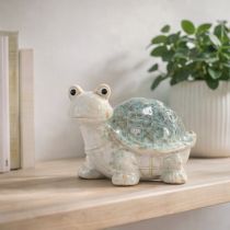 gjenstander Keramisk skilpaddefigur som blikkfang i stuen, dekorativ figur, 22 cm