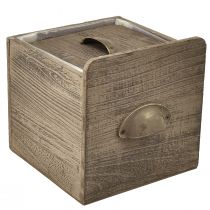 gjenstander Skuffesett i tre med håndtak, brun avtørket - rustikk oppbevaring, sett i forskjellige størrelser, 4 stk