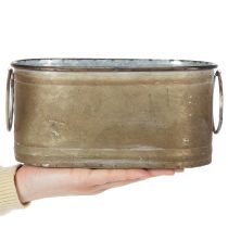 gjenstander Sett med metallpotter og -kar, vintage retro-stil, L 22,5 cm / 27 cm / 31 cm