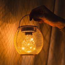 gjenstander Rund LED-solcellelykt, perfekt for hage eller terrasse, stemningsfull belysning, 12 cm