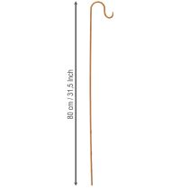 gjenstander Stang med krok, rustfarget dekorativ hagedekorasjon i metall, 80 cm høy, 3 stk.