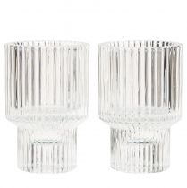 gjenstander Pinnelysestake glass telysholder Ø5cm H8cm 4 stk