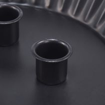 gjenstander Metall kakeformet lysholder – svart, Ø 24 cm – elegant borddekorasjon for 4 lys – 2 stk.