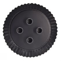 gjenstander Metall kakeformet lysholder – svart, Ø 24 cm – elegant borddekorasjon for 4 lys – 2 stk.