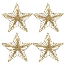 gjenstander Stjerne innpakket i jute Julepynt rustikk 20cm 4stk