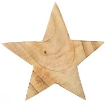 gjenstander Rustikk dekorativ stjerne laget av paulownia-tre - naturlig design, Ø 15 cm, 6 cm tykk - allsidig tredekorasjon - 2 stk.