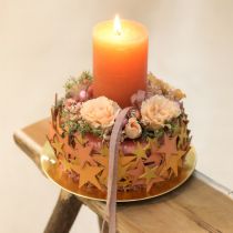 gjenstander Dekorasjonsstjerner i tre oransje 3 farger Ø3,5/5,5/7 cm 48 stk