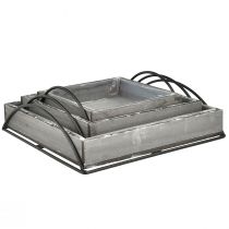 gjenstander Allsidig sett med grå trebrett - forskjellige størrelser - Stilig oppbevarings- og serveringsløsning - sett med 3