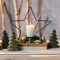 gjenstander Juletreborddekorasjon flokket grangrønn 16,5 cm 4 stk