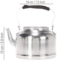 gjenstander Vintage dekorativ tekanne/plantepotte, metall med sink-look, Ø19 cm H15 cm