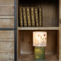 gjenstander LED-bordlampe med blomstermønster for stilig stuebelysning, 23 cm