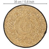 gjenstander Bordbrikket, sivgress-bordbrikket, rund, Ø35 cm, 4 stk.