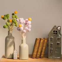 gjenstander Tørkede Craspedia-blomsterballer for stilig høstdekorasjon, 55 cm, 20 stk.