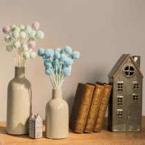 gjenstander Tørkede Craspedia-blomster, dekorativ bukett til stue, borddekorasjon, bryllup, 55 cm, 20 stk.