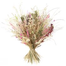 gjenstander Tørket blomsterbukett rosa grønn Lagurus eucalyptus 150g