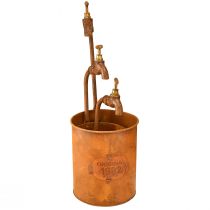 gjenstander Plantekar patina dekorativt metall med kran H25/37/43cm sett med 3 stk