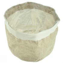 gjenstander Plantekar Jute Stoffkurv Utensilo Naturlig Ø21cm H19cm 3stk