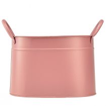 gjenstander Plantekar metall oval plantekrukke rosa 24/21/18cm sett med 3 stk