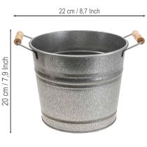 gjenstander Vintage dekorativ metallbøtte/potte, Ø22 cm, H20 cm