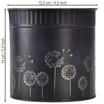 gjenstander Løvetannblomsterpotte, svart, Ø12,5 cm, H14 cm
