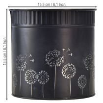 gjenstander Løvetannblomsterpotte, svart, Ø15,5 cm H15,5 cm