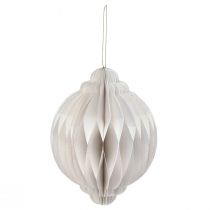 gjenstander Honeycomb ball julekulepapir hvit FSC Ø15cm H20cm