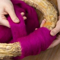 gjenstander Ullveke Myk tovet ull for dekorative design og sesongarrangementer 2m Rosa