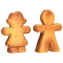 gjenstander Keramisk julepynt pepperkakesett kvinne og mann 7 cm 6-pakning