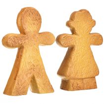 gjenstander Julepynt pepperkakemann og -kvinne keramikk 16 cm sett med 2 deler