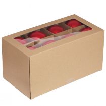 gjenstander Julekuler, rødt blankt glass, juletrepynt, Ø7,5 cm, 12 stk.