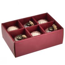 gjenstander Julekuler glass vintage rosa glasskuler Ø7cm 6stk