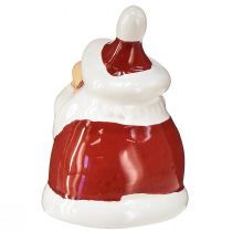 gjenstander Keramisk julenissefigur, rød og hvit, 6,4cm – Festlig julepynt – 6 stk.
