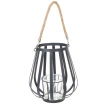 gjenstander Metalllykt med glass, antrasitt, Ø23 cm, H27 cm