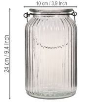 gjenstander Glasslykt/lysestake til oppheng, håndtak, H18 cm