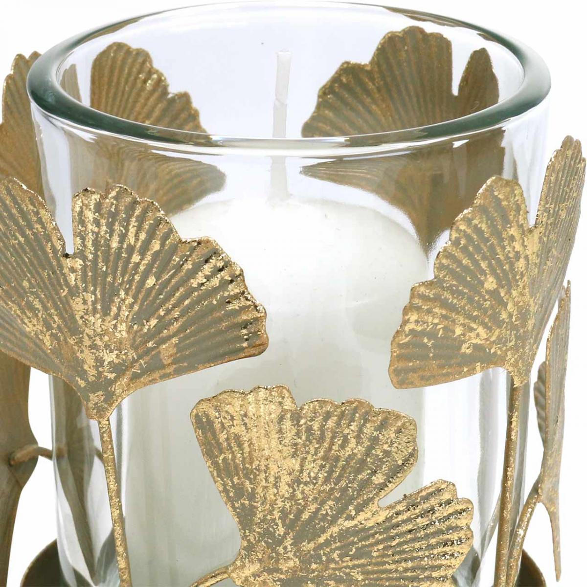 Telysholder ginkgo blader gull ginkgo lysestake borddekorasjon Ø8,5cm