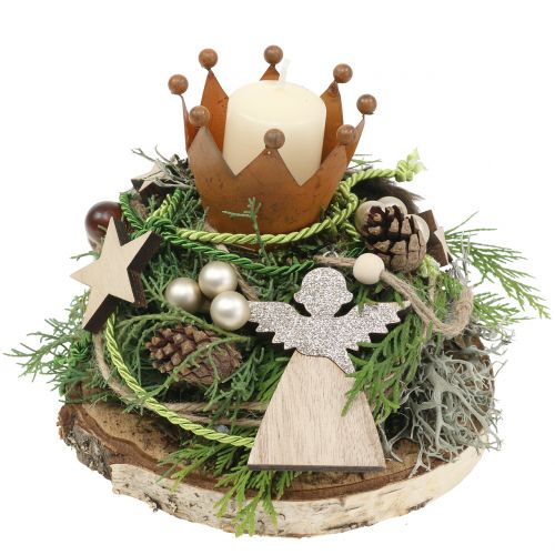 Floristik24 Anheng engel, naturlig gran med glimmer 8cm 6stk