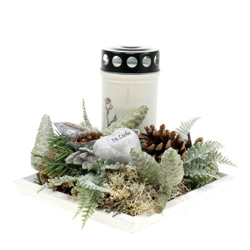 Floristik24 Trebrett hvit 20cmx20cm