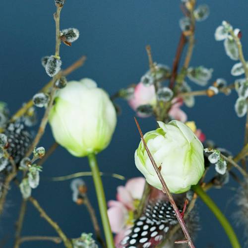 Floristik24 Kunstige tulipaner hvitgrønne 86cm 3stk