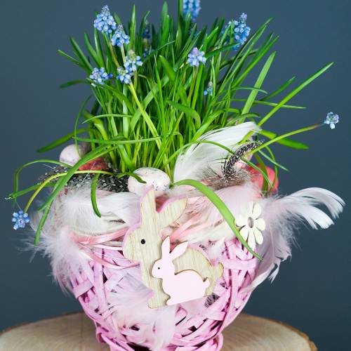 Floristik24 Fliskurv rund hvit Ø15cm