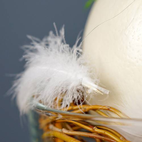 Floristik24 Fjær på wire Hvit 10m