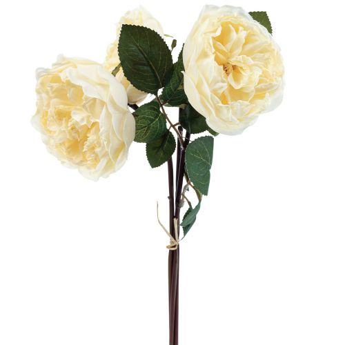 gjenstander Kunstige roser som ekte krem kunstige blomster 48cm 3stk
