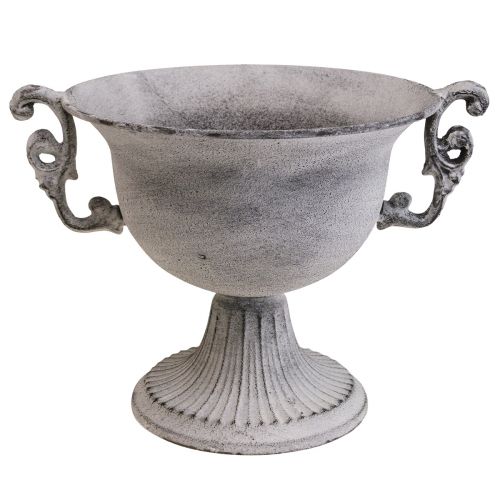 Dekorativ skål hvitvasket dekorativ kopp metall Ø20cm H17,5cm