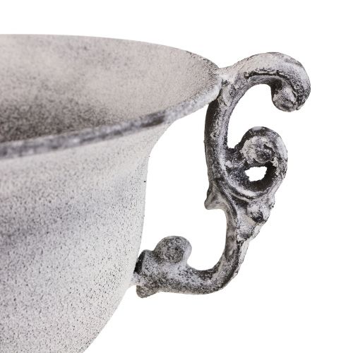 Floristik24 Dekorativ skål hvitvasket dekorativ kopp metall Ø20cm H17,5cm