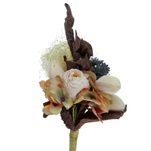 gjenstander Kunstig bukett rose hortensia tørr look vintage dekorasjon 38cm
