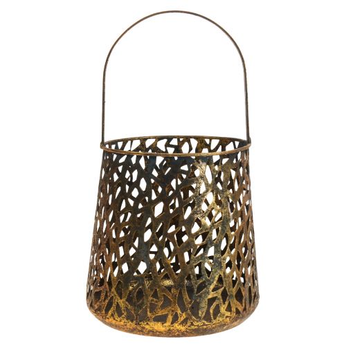 Deco lanterne borddekorasjon telysholder gull antikk 14,5cm