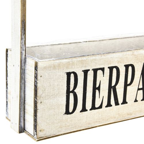 gjenstander Plantekasse med håndtak vintage boks “Beer Break” 30×9×10cm