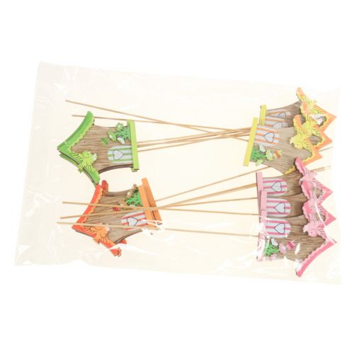 Floristik24 Blomsterplugg tre dekorativ plugg fuglehus 7,5x8cm 12 stk