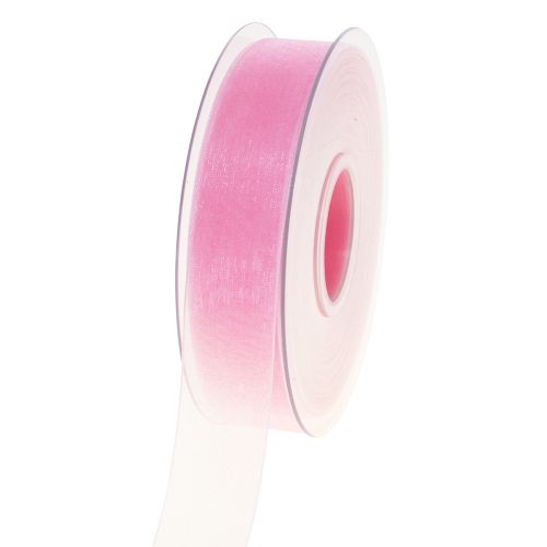 Floristik24 Organza bånd gavebånd rosa bånd selvkant 25mm 50m